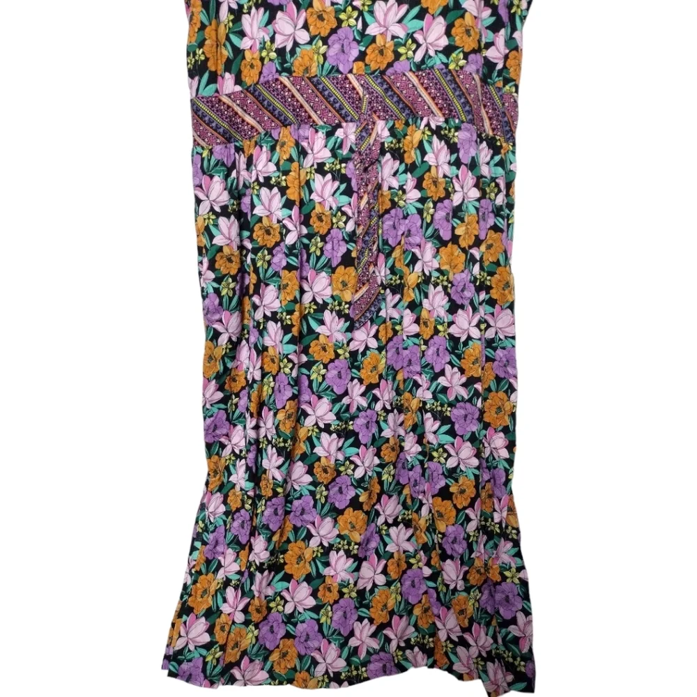Swimsuits For All Stephanie V-Neck Cover Up Maxi Dress In Floral Garden